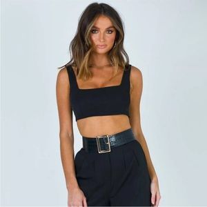 Princess Polly crop top women’s black Huxley set USA 6 NWT corset tank